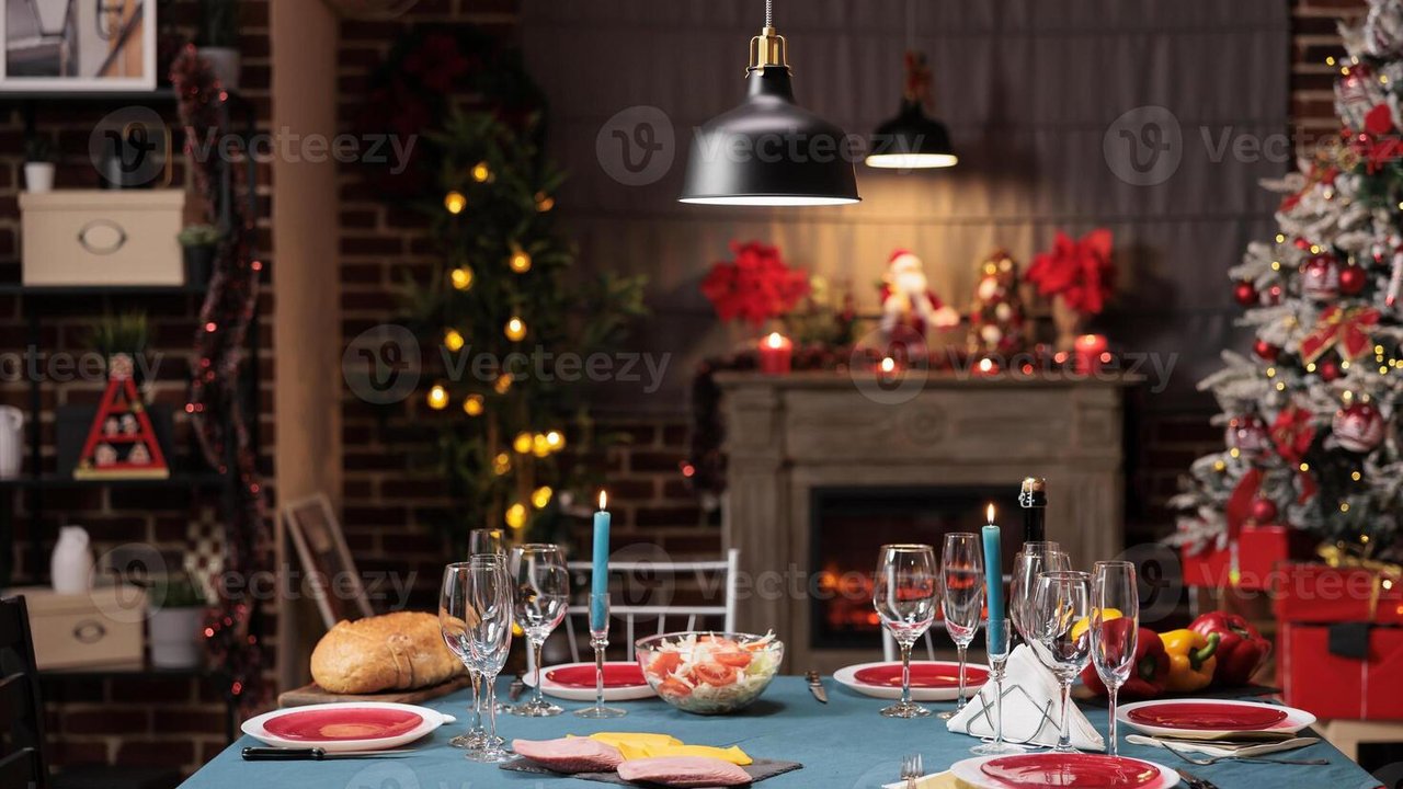 Festive Christmas dinner celebration