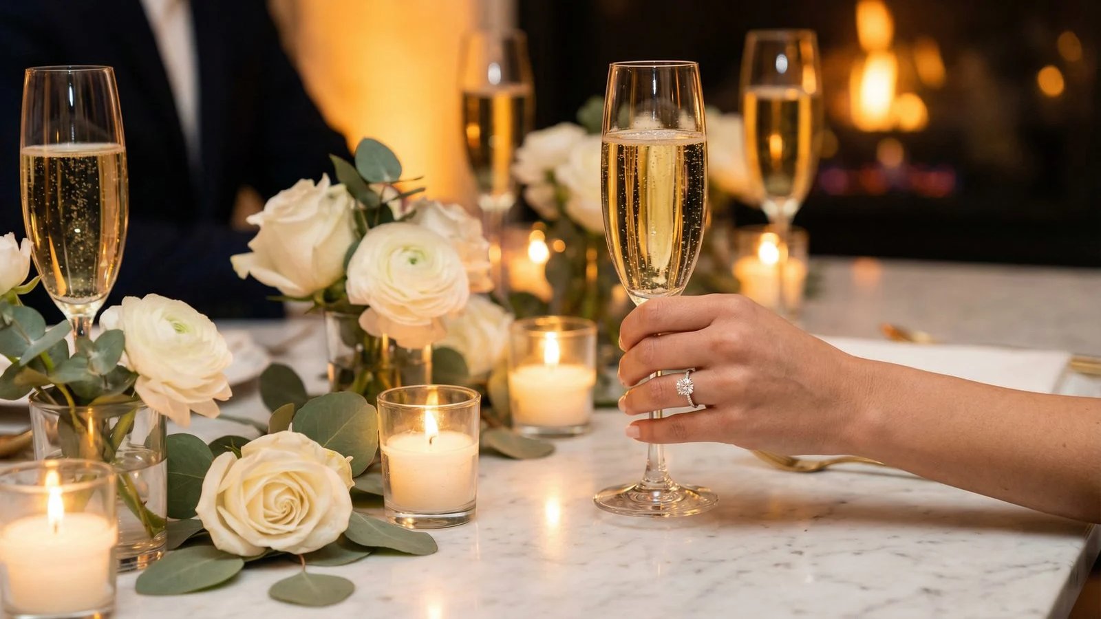 Couple celebrating their engagement
